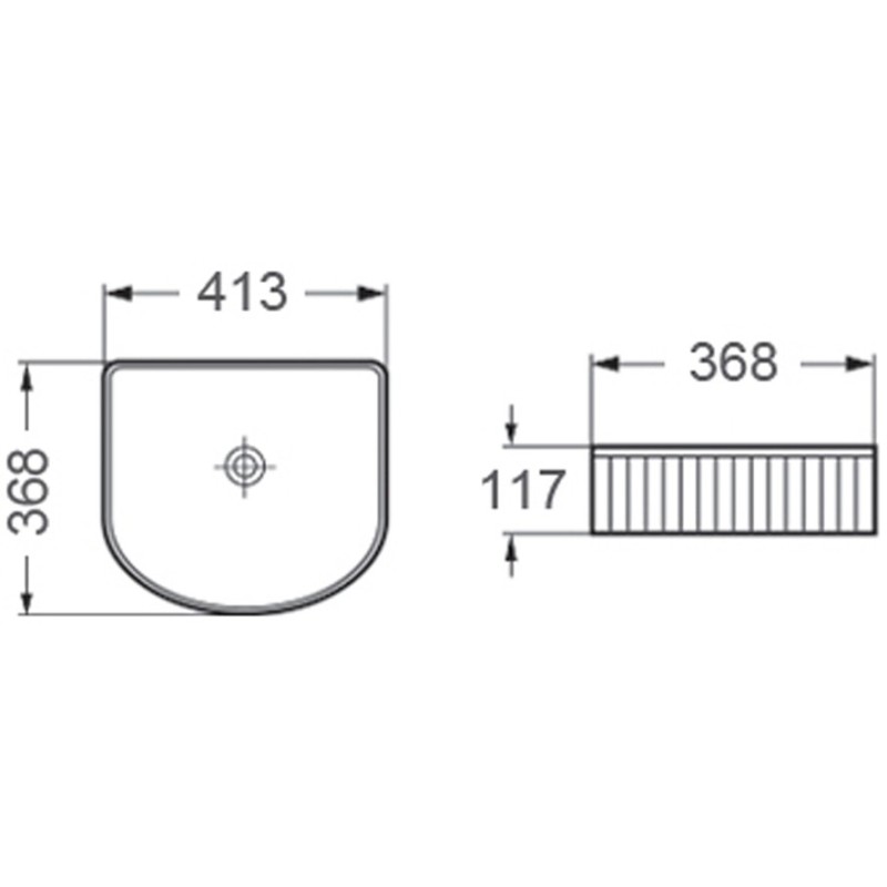Mexen Grovo оребрена мивка за плот 41 x 36 см, бяла - 22304200