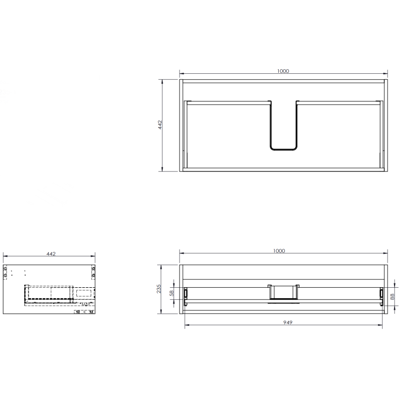 Mexen Orio шкаф за баня 100 см с мивка Vela, 1 чекмедже, сив мат/бял мат