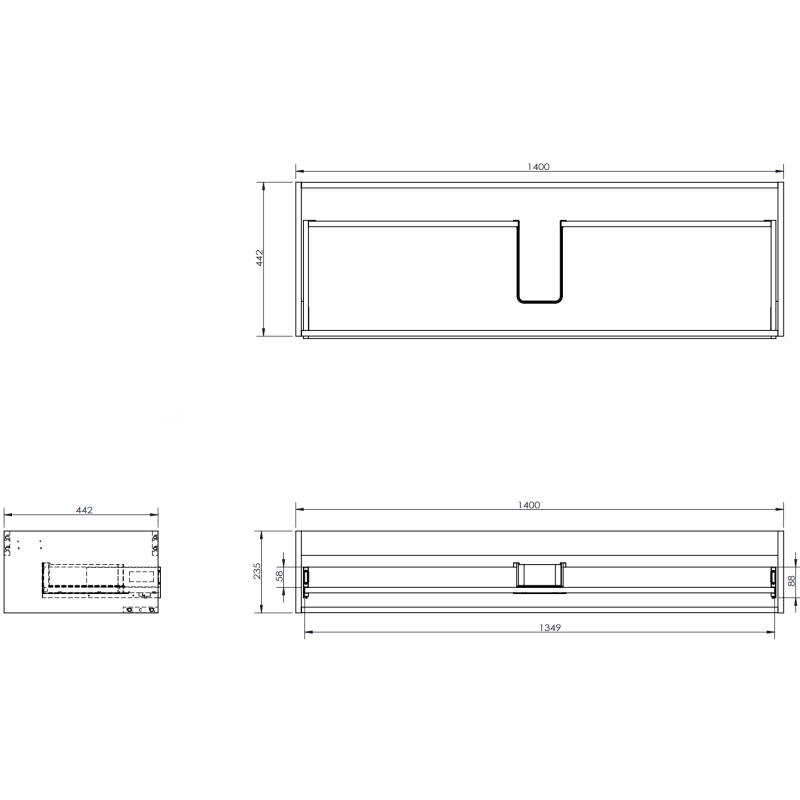 Mexen Orio баня шкаф 140 cm с мивка Vela, 1 чекмедже, черна матова - 91A10-14023-1-BF71-W23M71