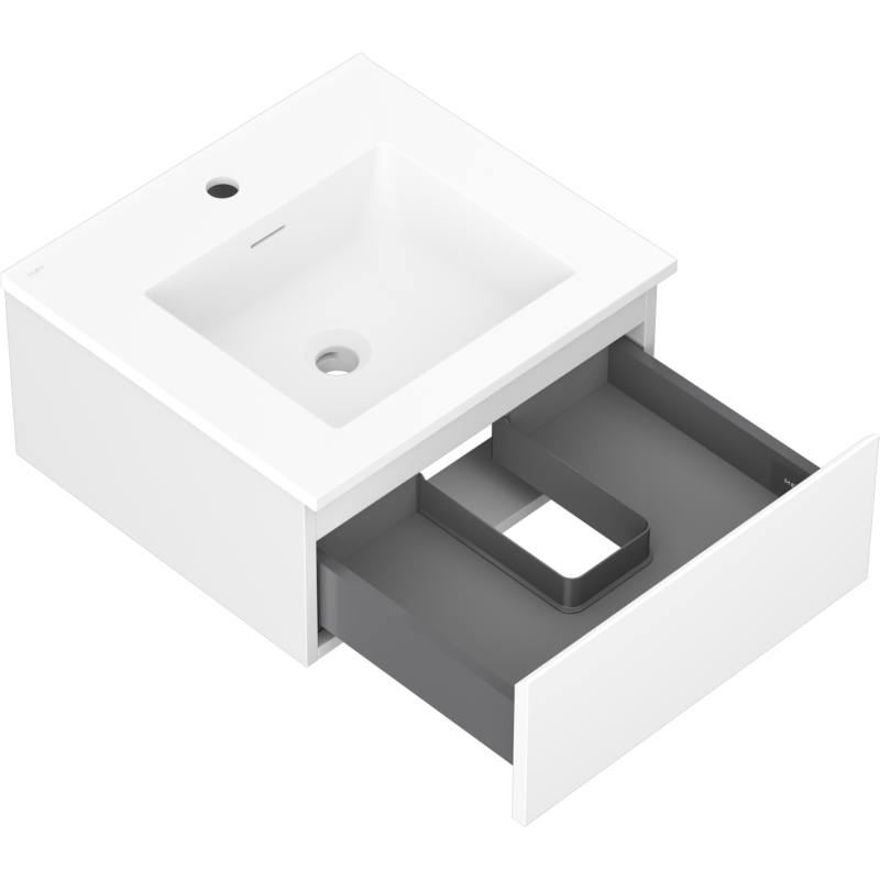 Mexen Orio шкаф за баня 50 см с мивка Otis, 1 чекмедже, бял мат - 91A10-05023-1-BF01-W18M01