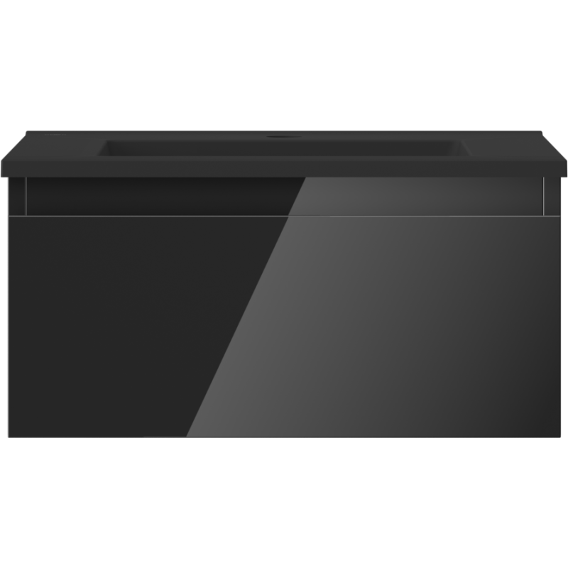 Mexen Orio шкаф за баня 50 см с мивка Otis, 1 чекмедже, черен гланц/черен мат - 91A10-05023-1-BF70-W18M71