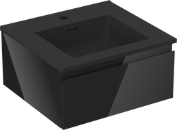 Mexen Orio шкаф за баня 50 см с мивка Otis, 1 чекмедже, черен гланц/черен мат - 91A10-05023-1-BF70-W18M71