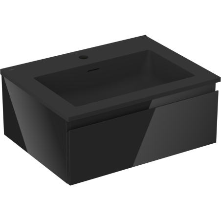 Mexen Orio шкаф за баня 60 см с мивка Otis, 1 чекмедже, черен гланц/черен мат - 91A10-06023-1-BF70-W18M71