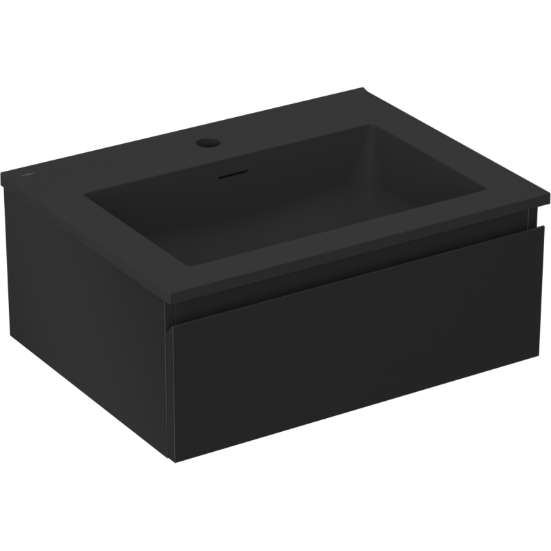 Mexen Orio шкаф за баня 60 см с мивка Otis, 1 чекмедже, черен мат - 91A10-06023-1-BF71-W18M71