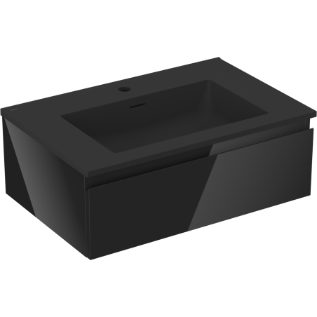 Mexen Orio шкафче за баня 70 см с мивка Otis, 1 чекмедже, черен гланц/черен мат