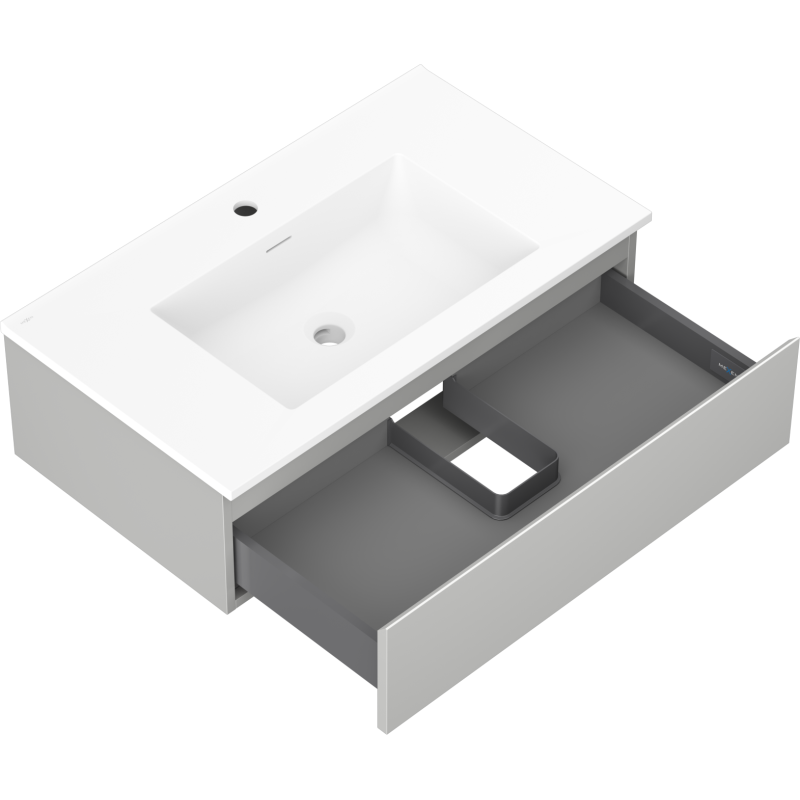 Mexen Orio шкаф за баня 80 см с мивка Otis, 1 чекмедже, сив мат/бял мат - 91A10-08023-1-BF62-W18M01