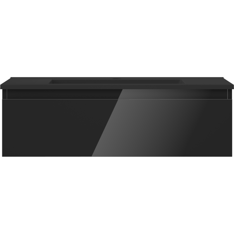Mexen Orio шкаф за баня 80 см с мивка Otis, 1 чекмедже, черен гланц/черен мат