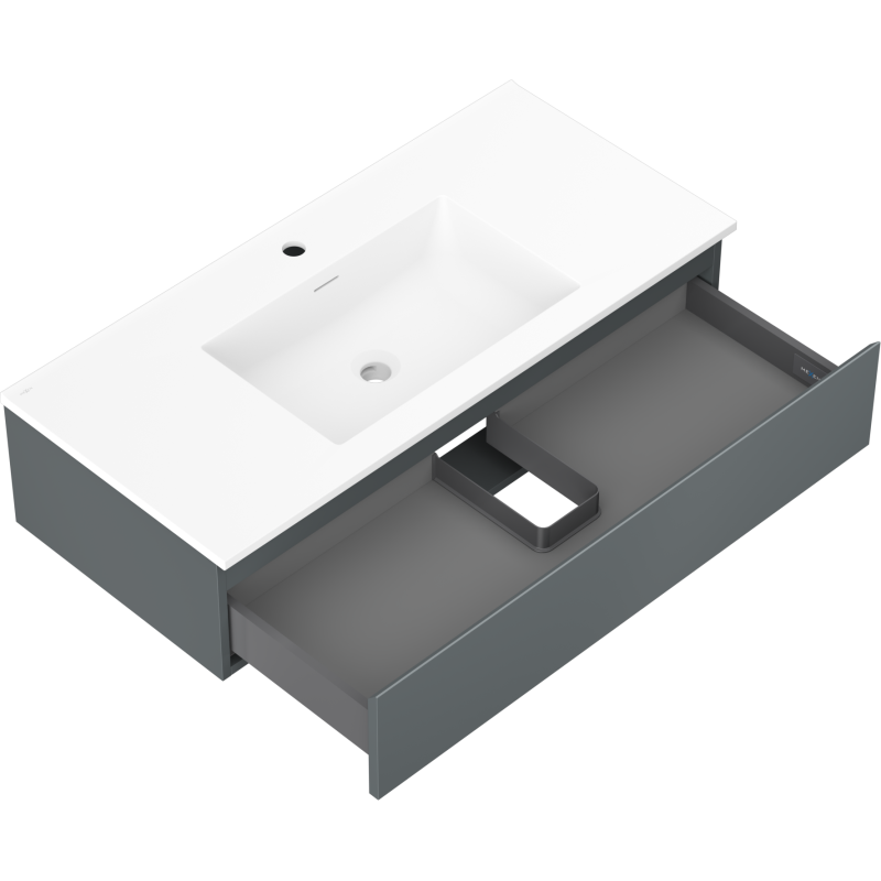 Mexen Orio баня шкаф 100 см с мивка Otis, 1 чекмедже, графит мат/бяло мат - 91A10-10023-1-BF66-W18M01