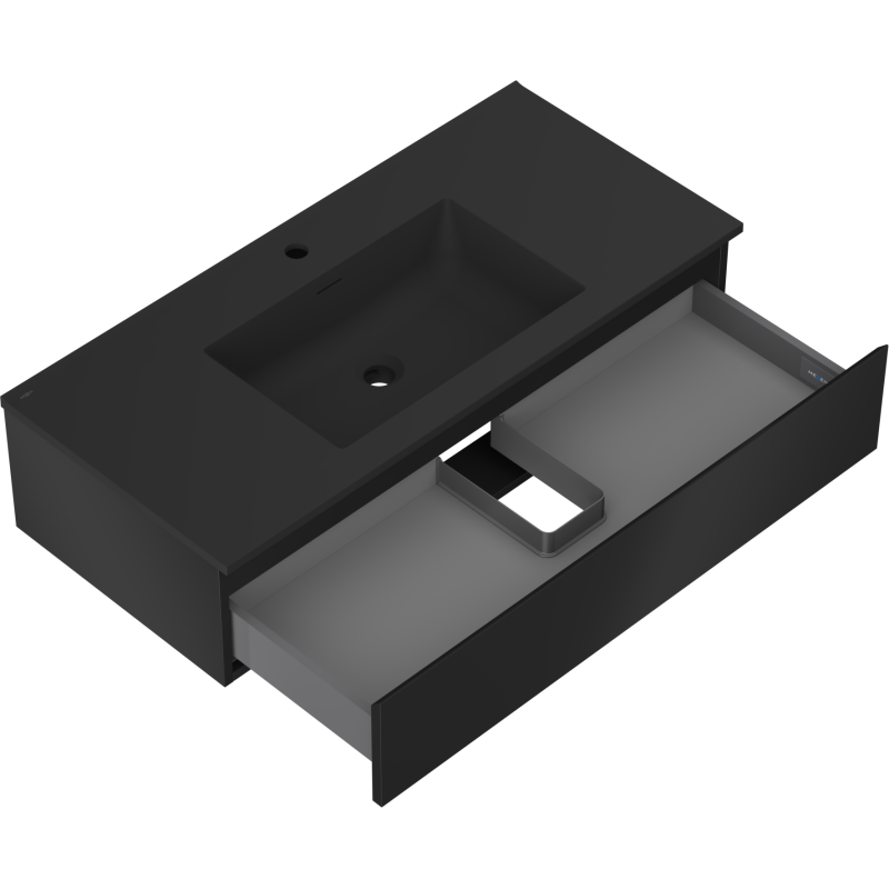 Mexen Orio шкаф за баня 100 см с умивалник Otis, 1 чекмедже, черен мат