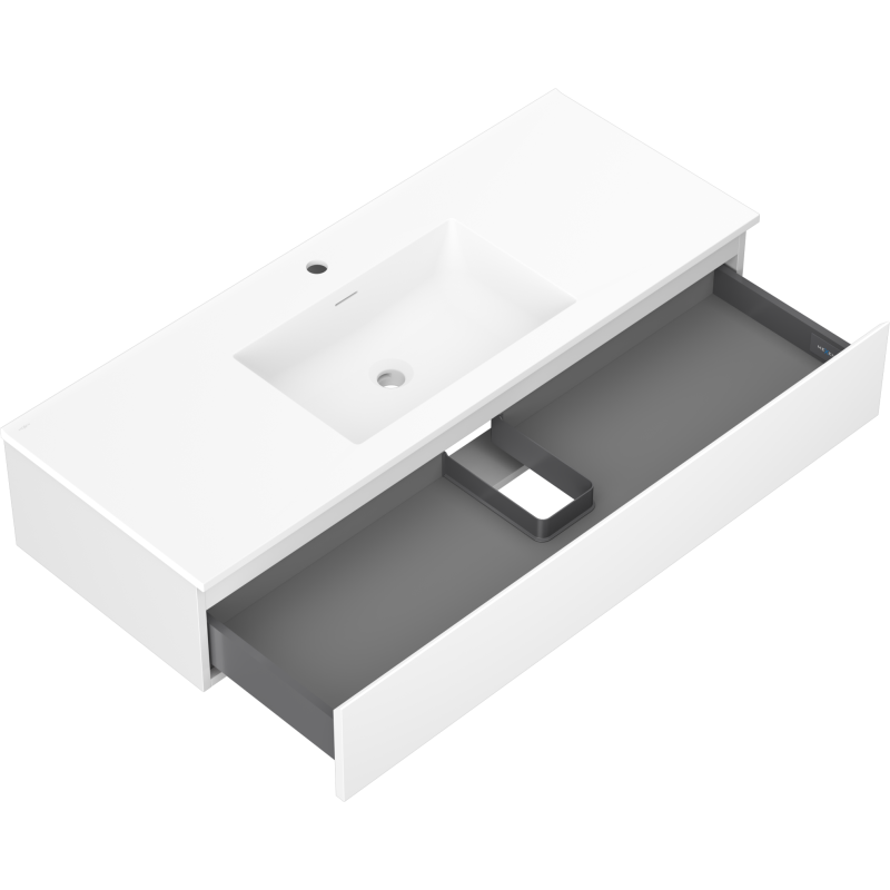 Mexen Orio шкаф за баня 120 см с мивка Otis, 1 чекмедже, бял мат - 91A10-12023-1-BF01-W18M01