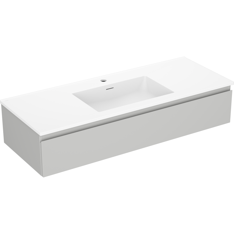 Mexen Orio шкаф за баня 120 см с мивка Otis, 1 чекмедже, сив мат/бял мат