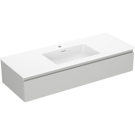 Mexen Orio шкаф за баня 120 см с мивка Otis, 1 чекмедже, сив мат/бял мат
