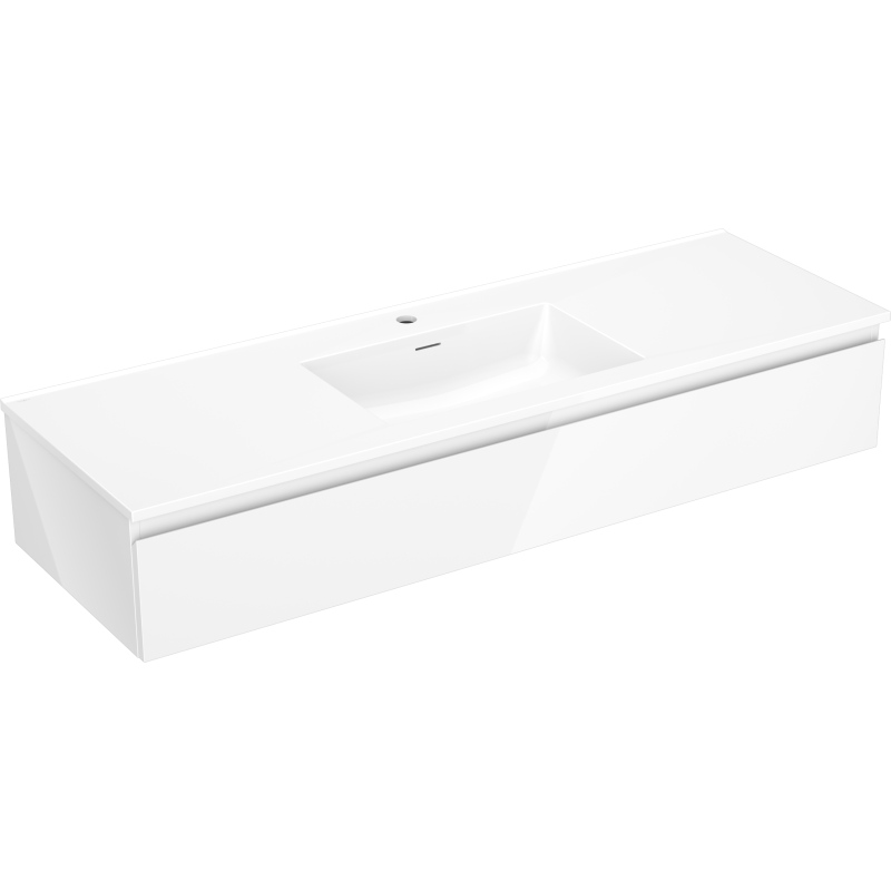 Mexen Orio шкаф за баня 140 см с умивалник Otis, 1 чекмедже, бял гланц - 91A10-14023-1-BF00-W18M00