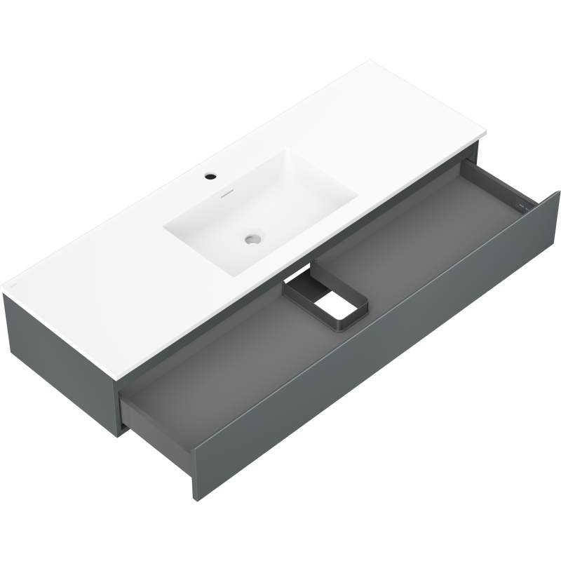 Mexen Orio шкаф за баня 140 см с мивка Otis, 1 чекмедже, графит мат/бял мат - 91A10-14023-1-BF66-W18M01