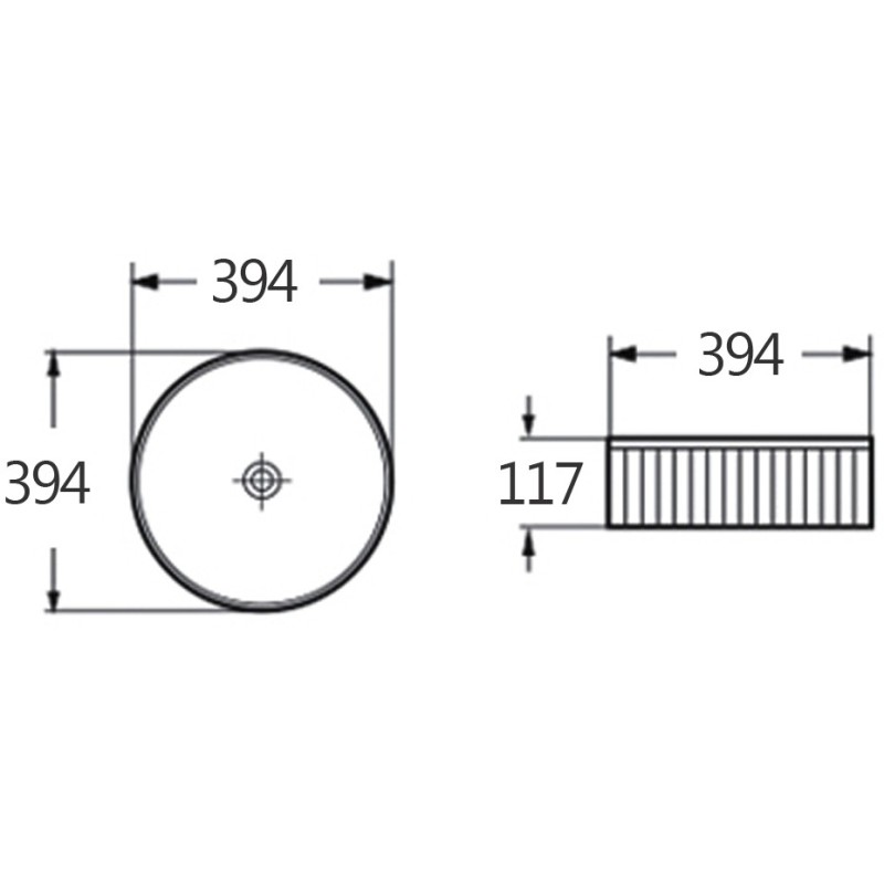 Mexen Grovo рифована мивка над плот 39 x 39 cm, черен мат - 22303985