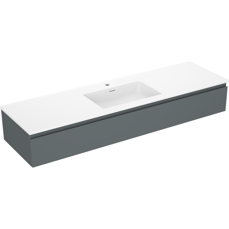 Mexen Orio шкаф за баня 160 см с мивка Otis, 1 чекмедже, графит мат/бял мат - 91A10-16023-1-BF66-W18M01