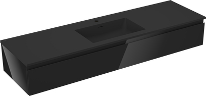 Mexen Orio шкафче за баня 160 см с мивка Otis, 1 чекмедже, черен гланц/черен мат - 91A10-16023-1-BF70-W18M71