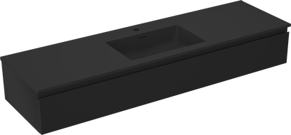 Mexen Orio шкаф за баня 160 см с мивка Otis, 1 чекмедже, черен мат - 91A10-16023-1-BF71-W18M71