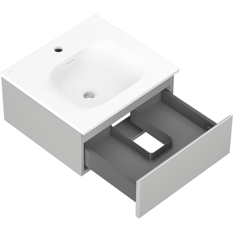 Mexen Orio шкаф за баня 50 см с мивка Vela, 1 чекмедже, сив мат/бял мат - 91A10-05023-1-BF62-W23M01