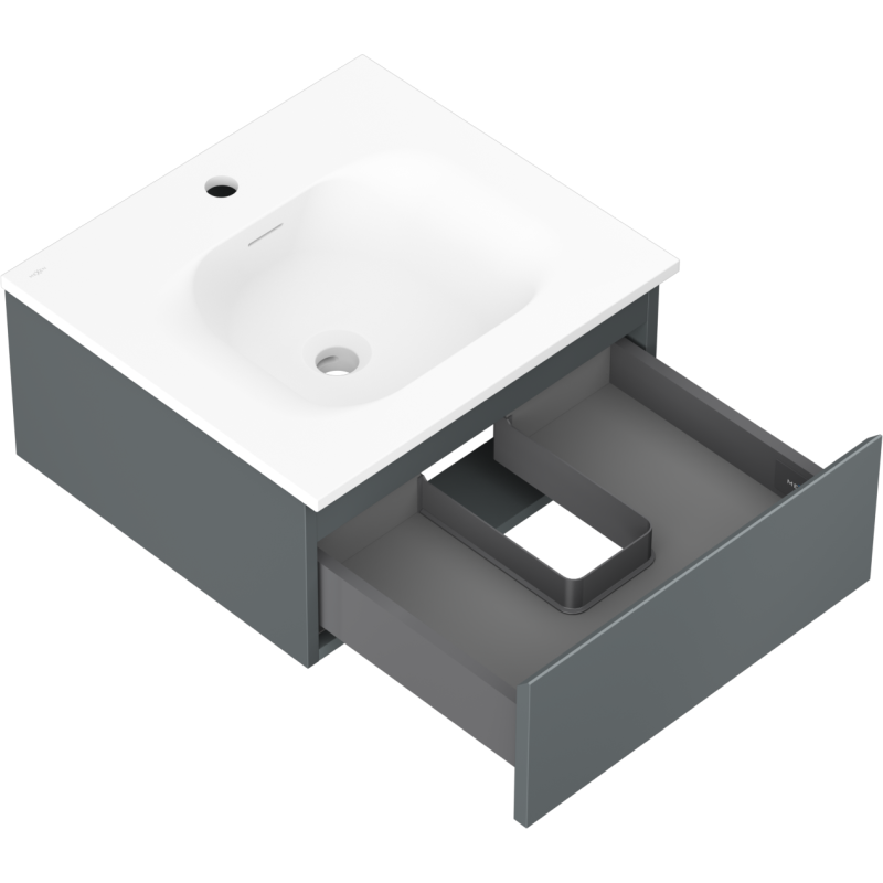 Mexen Orio баня шкаф 50 см с мивка Vela, 1 чекмедже, графит мат/бял мат - 91A10-05023-1-BF66-W23M01