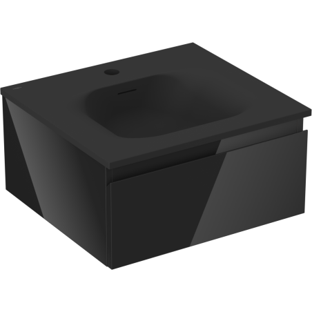 Mexen Orio шкаф за баня 50 см с мивка Vela, 1 чекмедже, черен гланц/черен мат