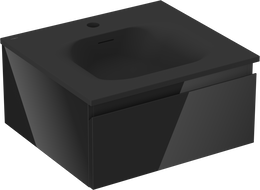 Mexen Orio шкаф за баня 50 см с мивка Vela, 1 чекмедже, черен гланц/черен мат