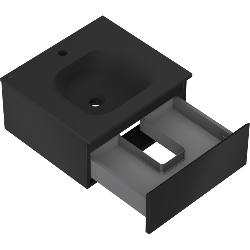 Mexen Orio шкаф за баня 50 см с мивка Vela, 1 чекмедже, черен мат - 91A10-05023-1-BF71-W23M71