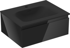 Mexen Orio шкаф за баня 60 см с мивка Vela, 1 чекмедже, черен гланц/черен мат - 91A10-06023-1-BF70-W23M71