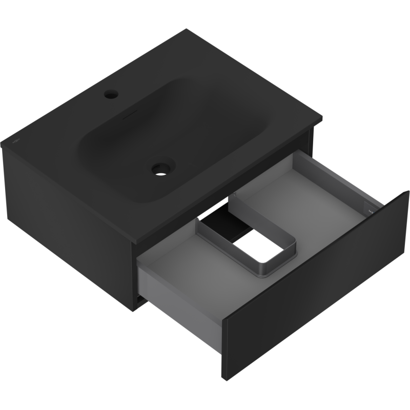 Mexen Orio шкафче за баня 60 см с мивка Vela, 1 чекмедже, черно мат - 91A10-06023-1-BF71-W23M71