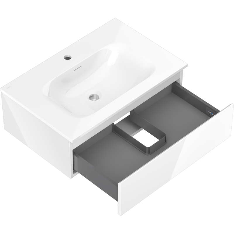 Mexen Orio шкаф за баня 70 см с мивка Vela, 1 чекмедже, бял гланц - 91A10-07023-1-BF00-W23M00