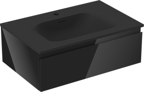 Mexen Orio шкаф за баня 70 см с мивка Vela, 1 чекмедже, черен гланц/черен мат - 91A10-07023-1-BF70-W23M71