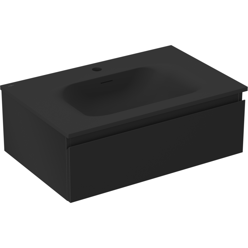 Mexen Orio шкаф за баня 70 см с мивка Vela, 1 чекмедже, черен мат - 91A10-07023-1-BF71-W23M71