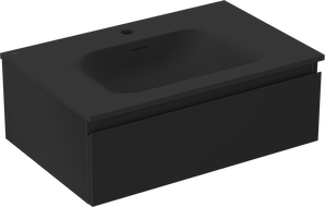 Mexen Orio шкаф за баня 70 см с мивка Vela, 1 чекмедже, черен мат - 91A10-07023-1-BF71-W23M71