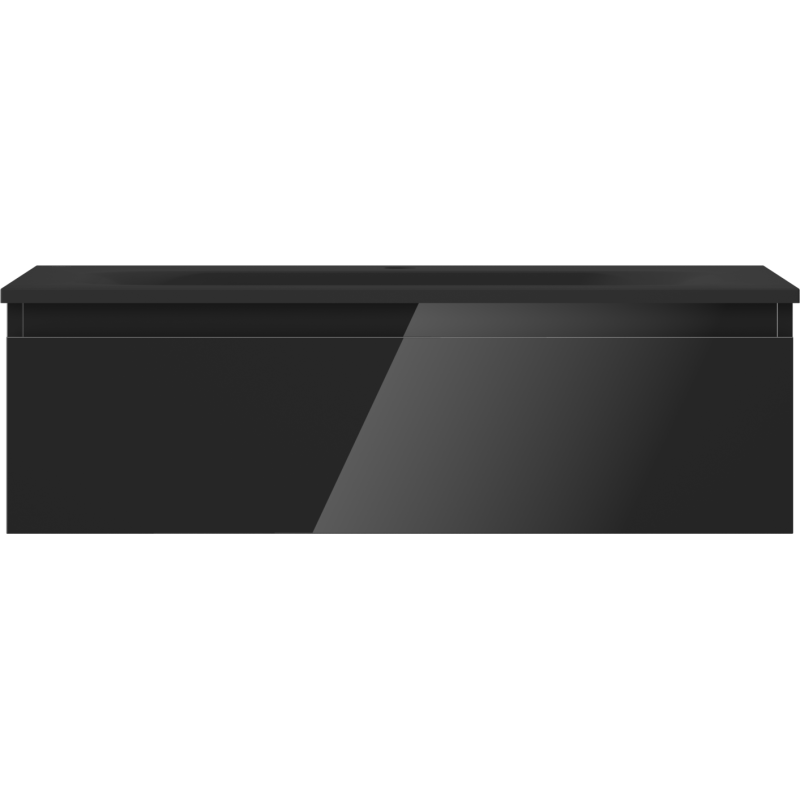 Mexen Orio шкаф за баня 80 см с мивка Vela, 1 чекмедже, черен гланц/черен мат - 91A10-08023-1-BF70-W23M71