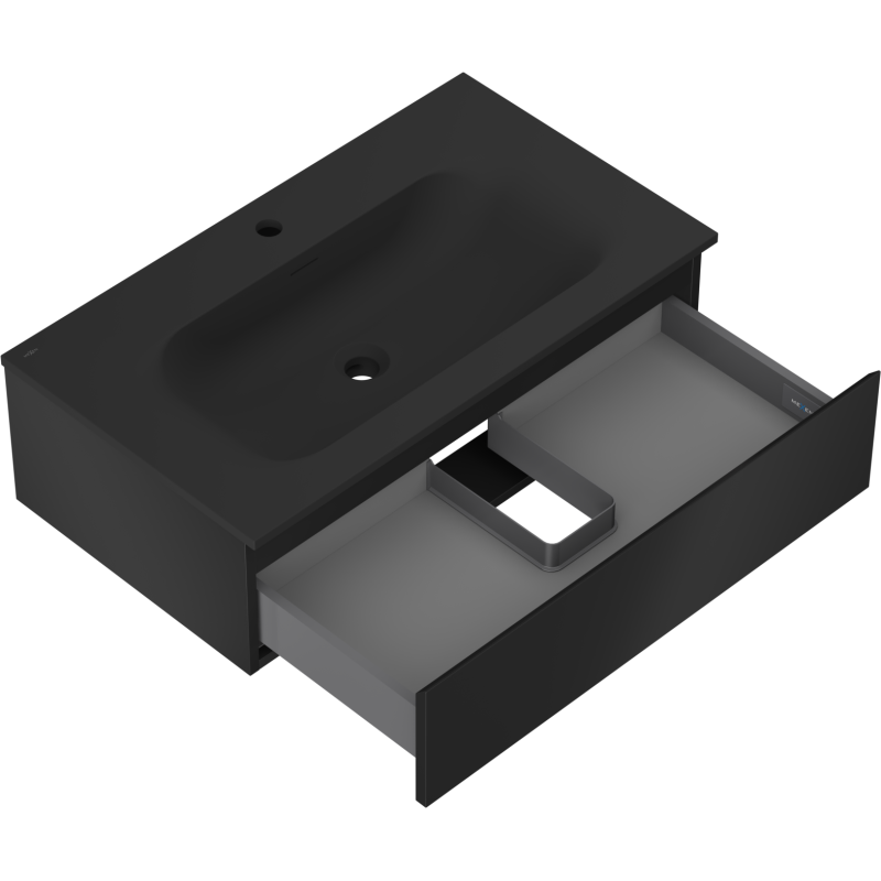 Mexen Orio шкаф за баня 80 см с мивка Vela, 1 чекмедже, черен мат - 91A10-08023-1-BF71-W23M71