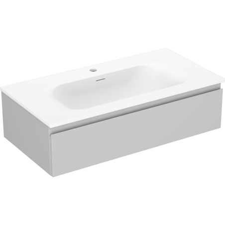 Mexen Orio шкаф за баня 90 см с мивка Vela, 1 чекмедже, сив мат/бял мат