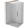 Mexen Rox плъзгаща се душ кабина 160 x 120 cm, прозрачна, розово злато - 8C2-160-120-60-00