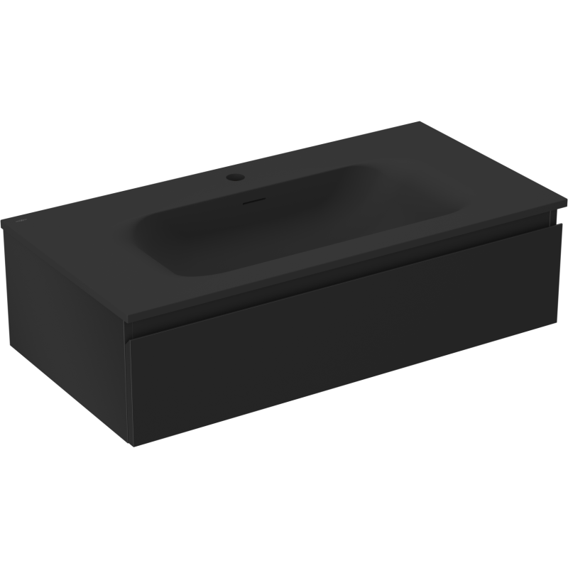 Mexen Orio шкаф за баня 90 см с мивка Vela, 1 чекмедже, черен мат - 91A10-09023-1-BF71-W23M71