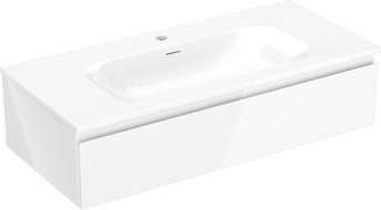 Mexen Orio шкаф за баня 100 см с мивка Vela, 1 чекмедже, бял гланц - 91A10-10023-1-BF00-W23M00