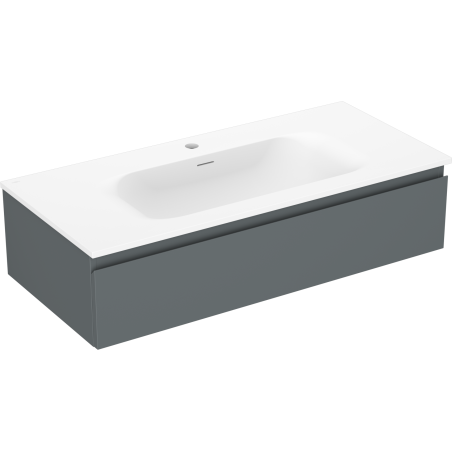 Mexen Orio шкаф за баня 100 см с мивка Vela, 1 чекмедже, графит мат/бял мат