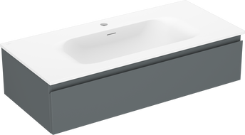 Mexen Orio шкаф за баня 100 см с мивка Vela, 1 чекмедже, графит мат/бял мат