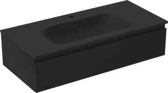 Mexen Orio шкаф за баня 100 см с мивка Vela, 1 чекмедже, черен мат - 91A10-10023-1-BF71-W23M71