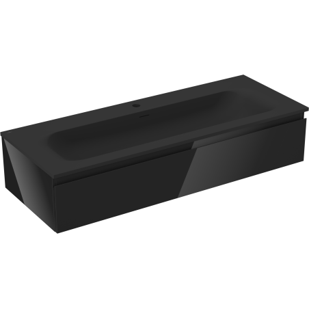 Mexen Orio шкаф за баня 120 см с мивка Vela, 1 чекмедже, черен гланц/черен мат