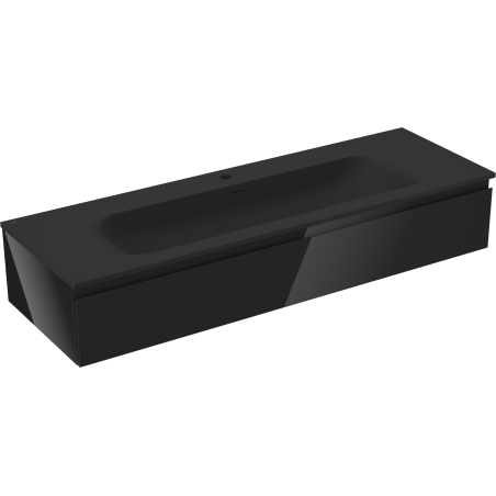 Mexen Orio шкаф за баня 140 см с мивка Vela, 1 чекмедже, черен гланц/черен мат - 91A10-14023-1-BF70-W23M71