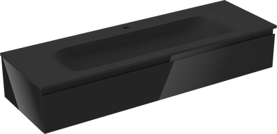 Mexen Orio шкаф за баня 140 см с мивка Vela, 1 чекмедже, черен гланц/черен мат - 91A10-14023-1-BF70-W23M71