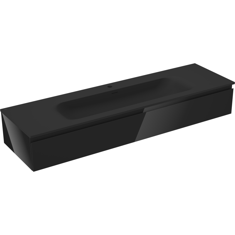 Mexen Orio шкаф за баня 160 см с мивка Vela, 1 чекмедже, черен гланц/черен мат - 91A10-16023-1-BF70-W23M71