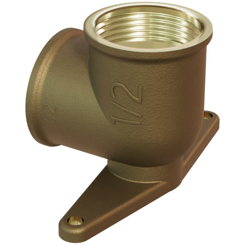 Mexen BRASS месингово коляно, стенен монтаж с лапа 1/2 ВР x 1/2 ВР - W97408-1212