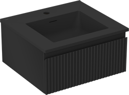 Mexen Rivel шкаф за баня 50 см с умивалник Otis, 1 чекмедже, рифлиран, черен мат - 91A20-05023-1-BF71-W18M71