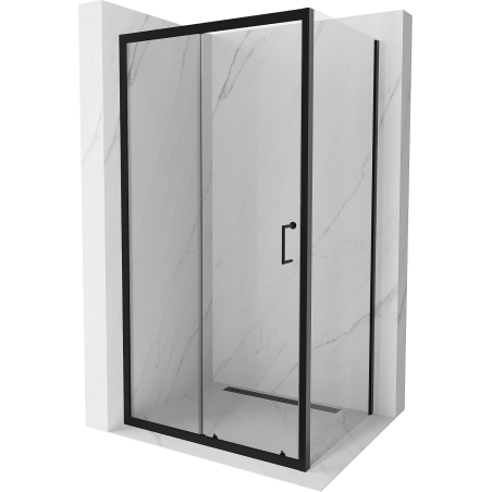 Mexen Apia плъзгаща се душ кабина 90 x 100 см, прозрачна, черна - 840-090-100-70-00