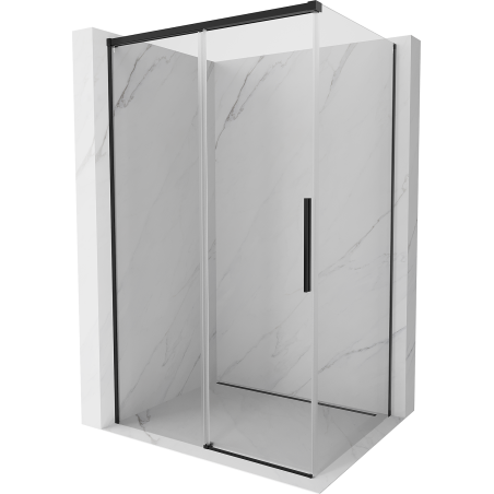 Mexen Rox плъзгаща се душ кабина 160 x 120 cm, прозрачна, черна - 8C2-160-120-70-00